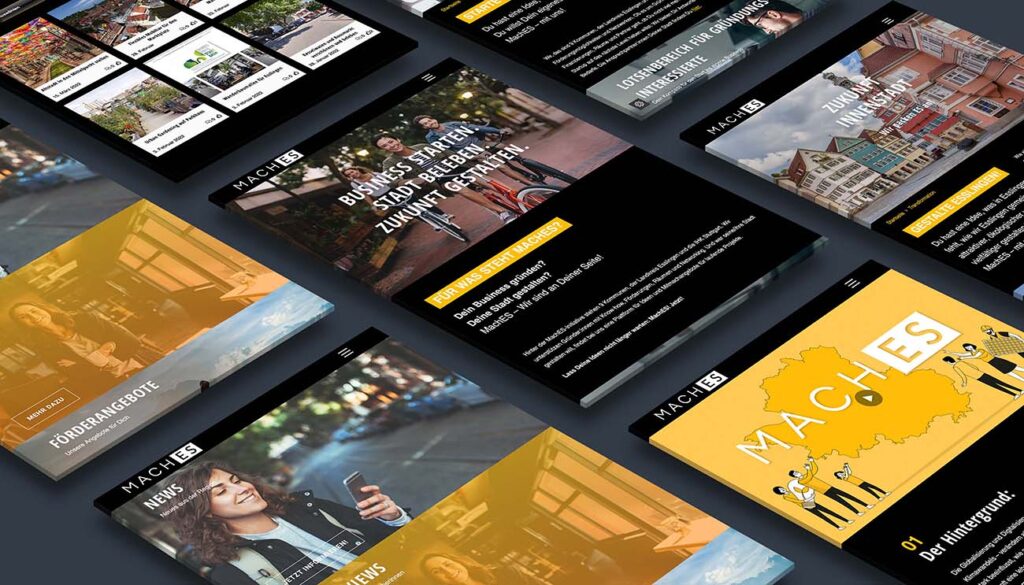 Webdesign, Grafikdesign, Strategie und Konzeption für maches.info in Esslingen
