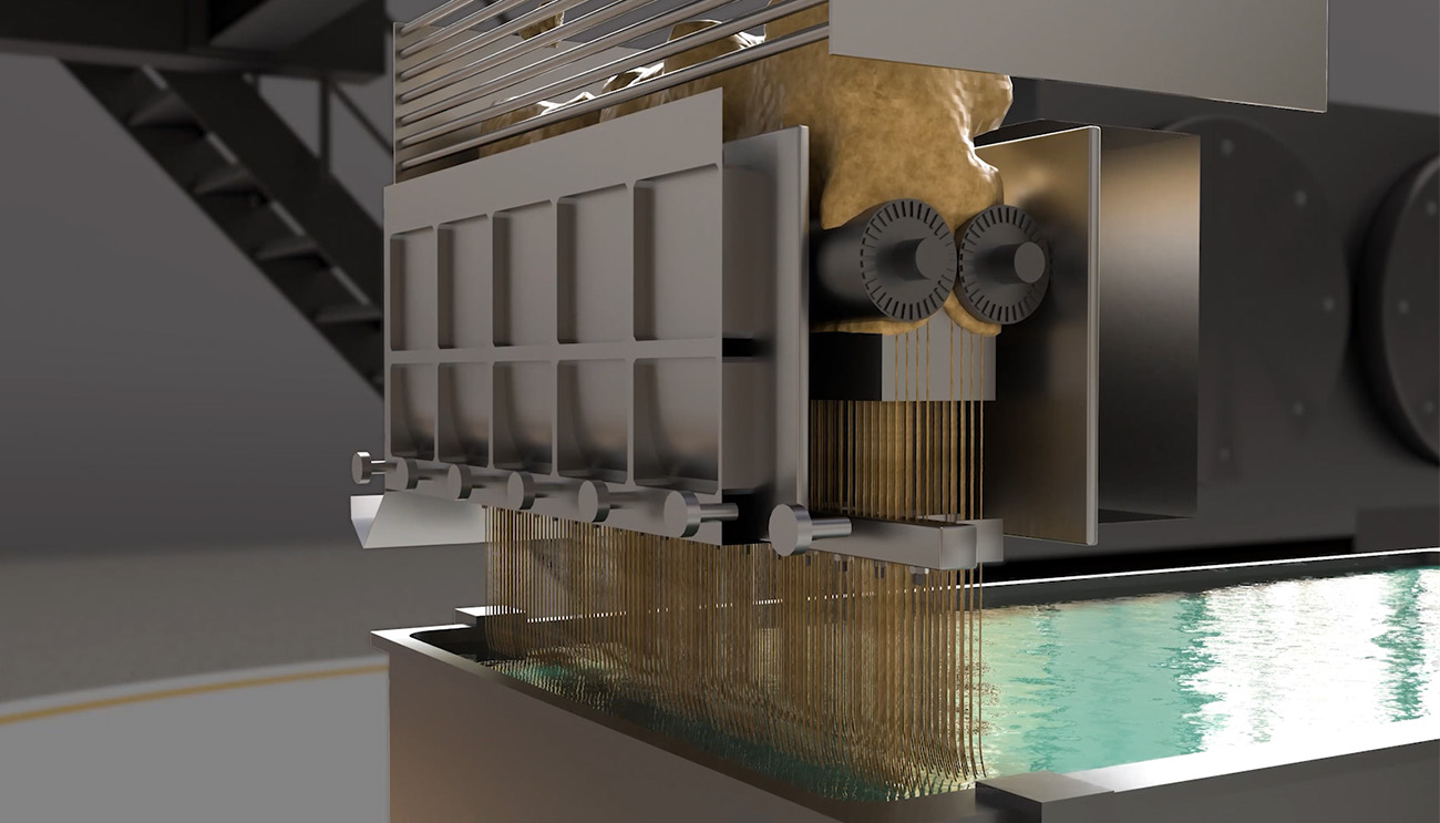 Spätzleproduktion bei ALB-GOLD 3D-animationen für einen Blick in die Produktion bei ALB-GOLD